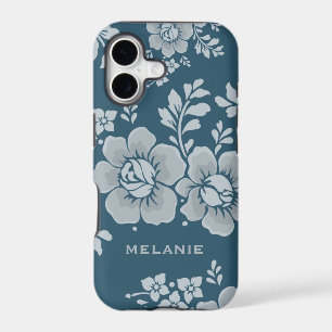 Elegant Vintage Blue Flower Pattern Personalised