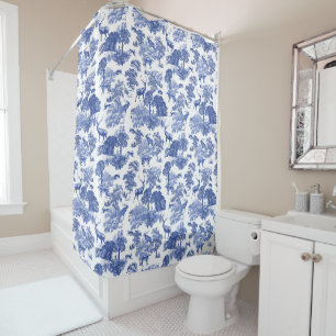 Elegant Vintage Blue French Toile Deer