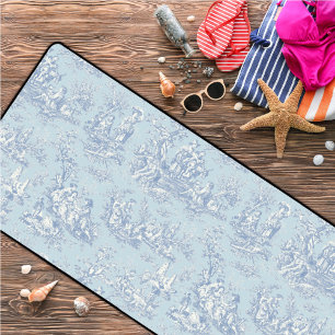 Elegant vintage blue grey toile de jouy  desk mat