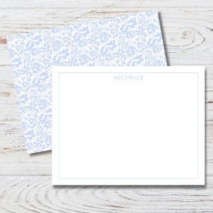 Elegant Vintage Blue Venetian Floral Botanical Card