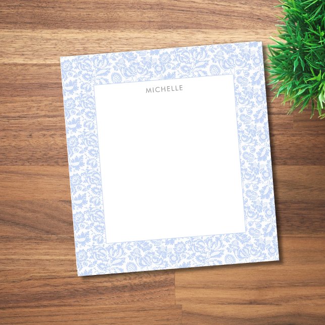 Elegant Vintage Blue Venetian Floral Botanical Notepad (Creator Uploaded)