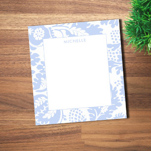 Elegant Vintage Blue Venetian Floral Botanical Notepad
