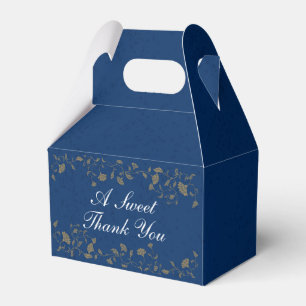 Elegant Vintage Blue Wedding Library Thank You Favor Box