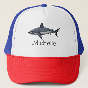 Elegant Vintage blue white shark Personalized Trucker Hat