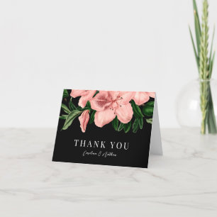 Elegant Vintage Blush Pink Floral Wedding Thank You Card