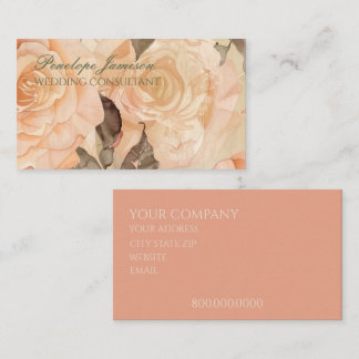 Elegant Vintage Blush Rose  Business Card
