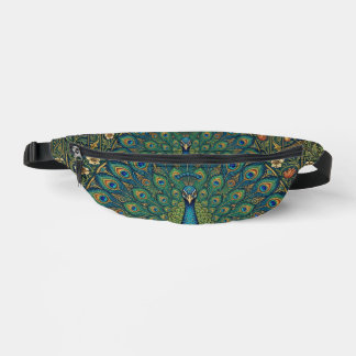 Elegant vintage bohemian peacock design fanny pack