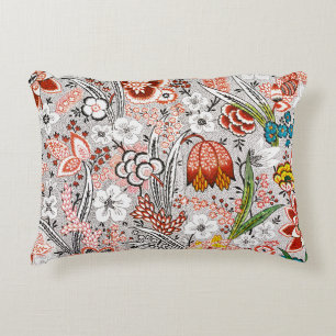 Elegant Vintage Boho Abstract Floral Artwork   Accent Pillow