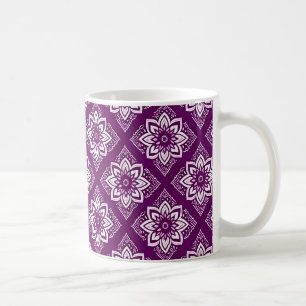 Elegant Vintage Boho Floral Pattern Coffee Mug