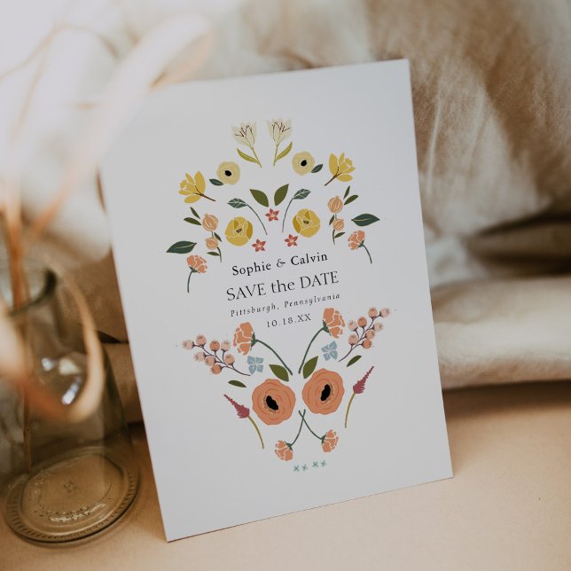 Elegant Vintage Boho Floral Wedding Save the Date (Creator Uploaded)