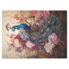 Elegant Vintage Boho Victorian Decoupage Peacock