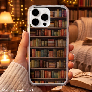 Elegant Vintage Bookshelf – Dark Academia Gift iPhone 15 Pro Max Case