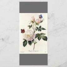 Elegant vintage botanical art grey bookmark