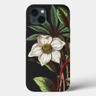 Elegant Vintage Botanical Christmas Rose Flower iPhone 13 Case