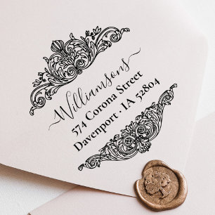 Elegant Vintage Botanical Custom Return Address Self-inking Stamp