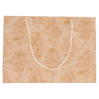 Elegant Vintage Botanical Floral Large Gift Bag