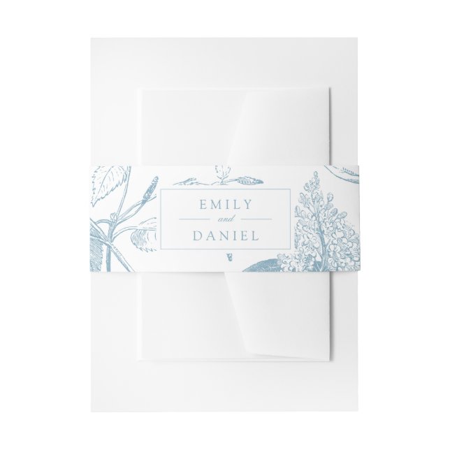 Elegant Vintage Botanical Invitation Belly Band (Front Example)