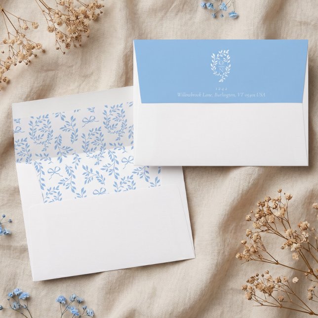 Elegant Vintage Botanical Leaf Branch Bow Wedding Envelope (Elegant Vintage Botanical Leaf Branch Bow Wedding Envelope)