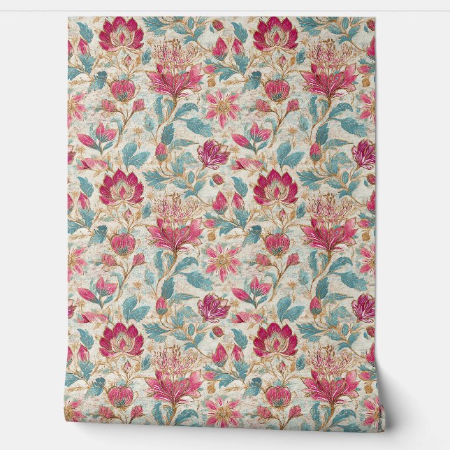 Elegant Vintage Botanical Wall Pattern (Unrolling)