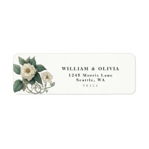 Elegant Vintage Botanical Wedding Return Address
