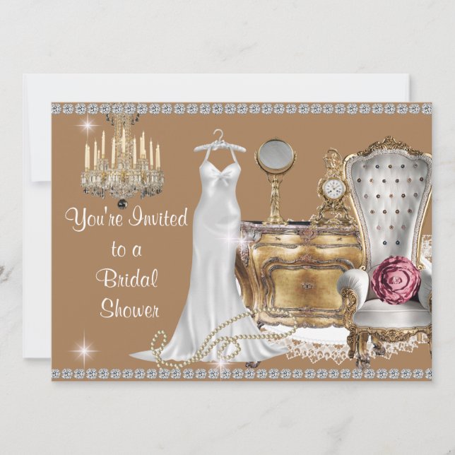ELEGANT VINTAGE BRIDAL SHOWER INVITATION (Front)
