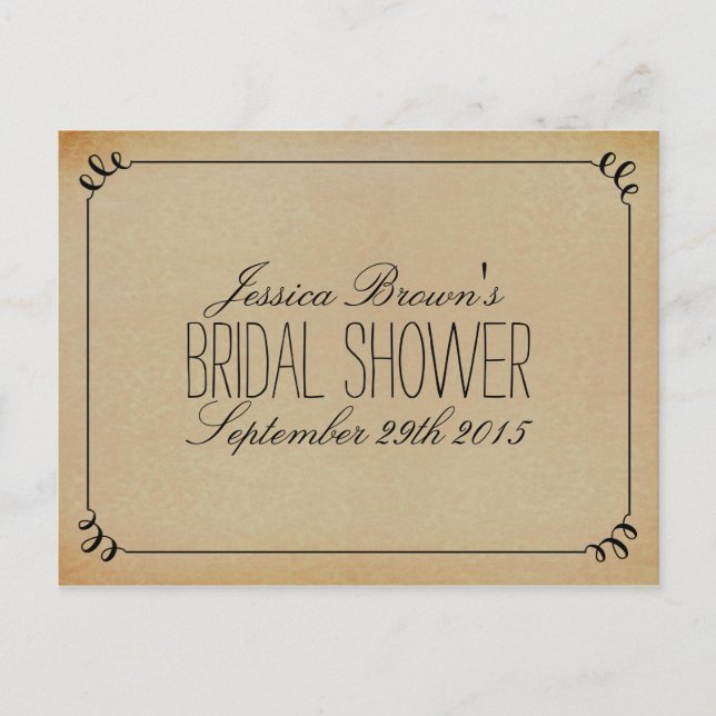 Elegant Vintage Bridal Shower Recipe Cards (Front)
