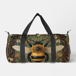 Elegant vintage bumblebee botanical floral art duffle bag