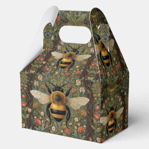 Elegant vintage bumblebee botanical floral art favor box