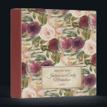 Elegant Vintage Burgundy Blush Pink Floral Wedding Binder<br><div class="desc">"Our love story" rustic floral memory book for the bride and groom designed with beautiful burgundy,  plum purple,  and blush pink flowers on a vintage custom binder.  Personalize with your names and wedding date.</div>