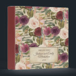 Elegant Vintage Burgundy Blush Pink Floral Wedding Binder<br><div class="desc">"Our love story" rustic floral memory book for the bride and groom designed with beautiful burgundy,  plum purple,  and blush pink flowers on a vintage custom binder.  Personalize with your names and wedding date.</div>