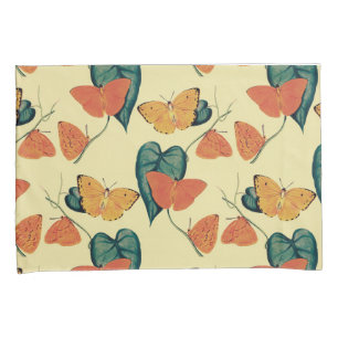 Elegant Vintage Butterflies and Leaves Pattern   Pillowcase