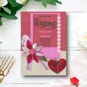 Elegant Vintage Calligraphy Chic Romantic Wedding Invitation