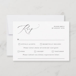 Elegant Vintage Calligraphy Wedding RSVP Card