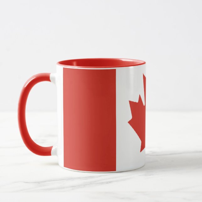 Elegant Vintage Canadian Flag on Ceramic Mug (Left)