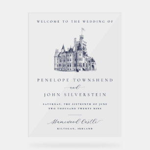 Elegant Vintage Castle Welcome Wedding Acrylic Sign