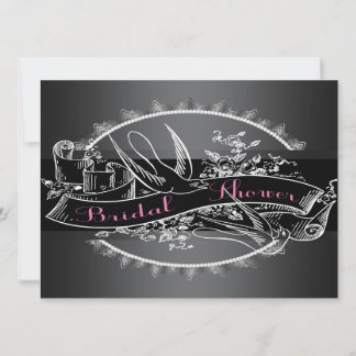 Elegant Vintage Chalkboard Bridal Shower Invitation