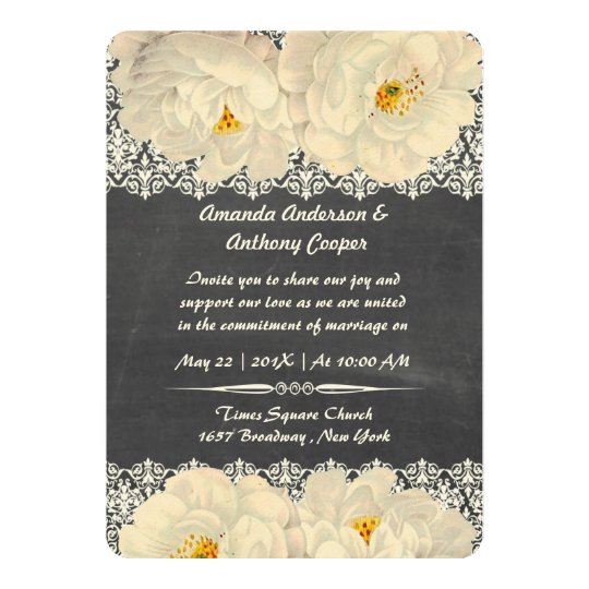 Elegant vintage chalky floral card