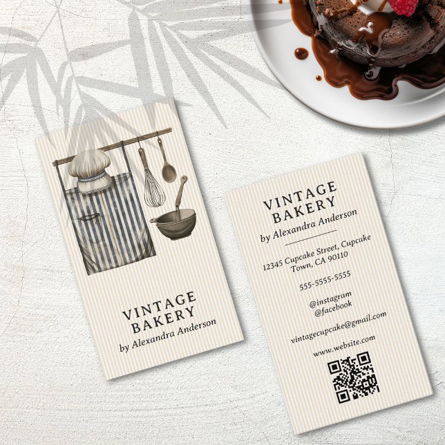 Elegant Vintage Chef's Equipment Business Card (Elegant Vintage Chef's Equipment Business Card)