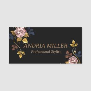 Elegant Vintage Chic Professional  Name Tag