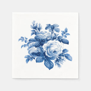 Elegant Vintage China Blue Roses Napkin
