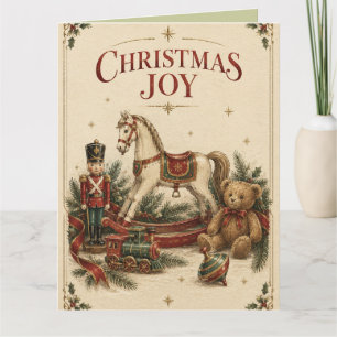 Elegant Vintage Christmas , Antique Toy Soldier Card