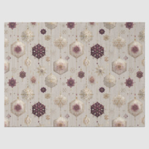 Elegant Vintage Christmas Baubles Plum Gold Tissue Paper