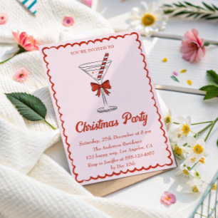 Elegant Vintage Christmas Cocktail Party Invitation