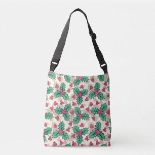 Elegant Vintage Christmas Holly Floral Pattern    Crossbody Bag
