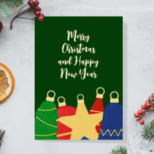 Elegant Vintage Christmas ornaments Foil Holiday Card