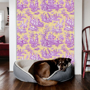 Elegant vintage classic pattern purple yellow wallpaper