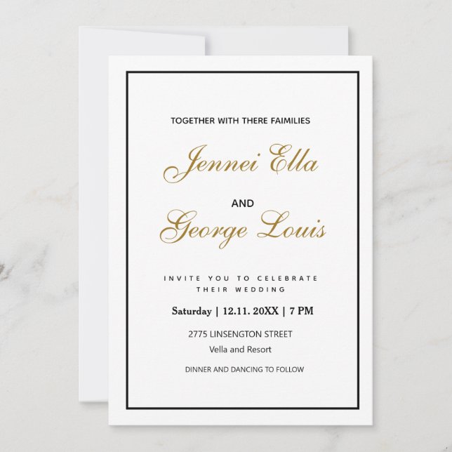 Elegant Vintage Classic Simple  Invitation (Front)