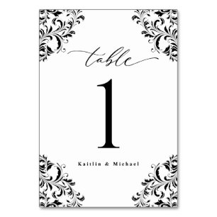 Elegant Vintage Classic Small Wedding Table Number