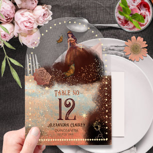 Elegant Vintage Copper Rose  Acrylic Table Number