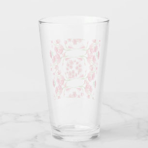  Elegant Vintage Coral Pink Hydrangea Floral Patte Glass